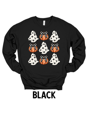 Ghost &amp; Pumpkins Bella + Canvas Sweatshirt Youth-Adult Sizes