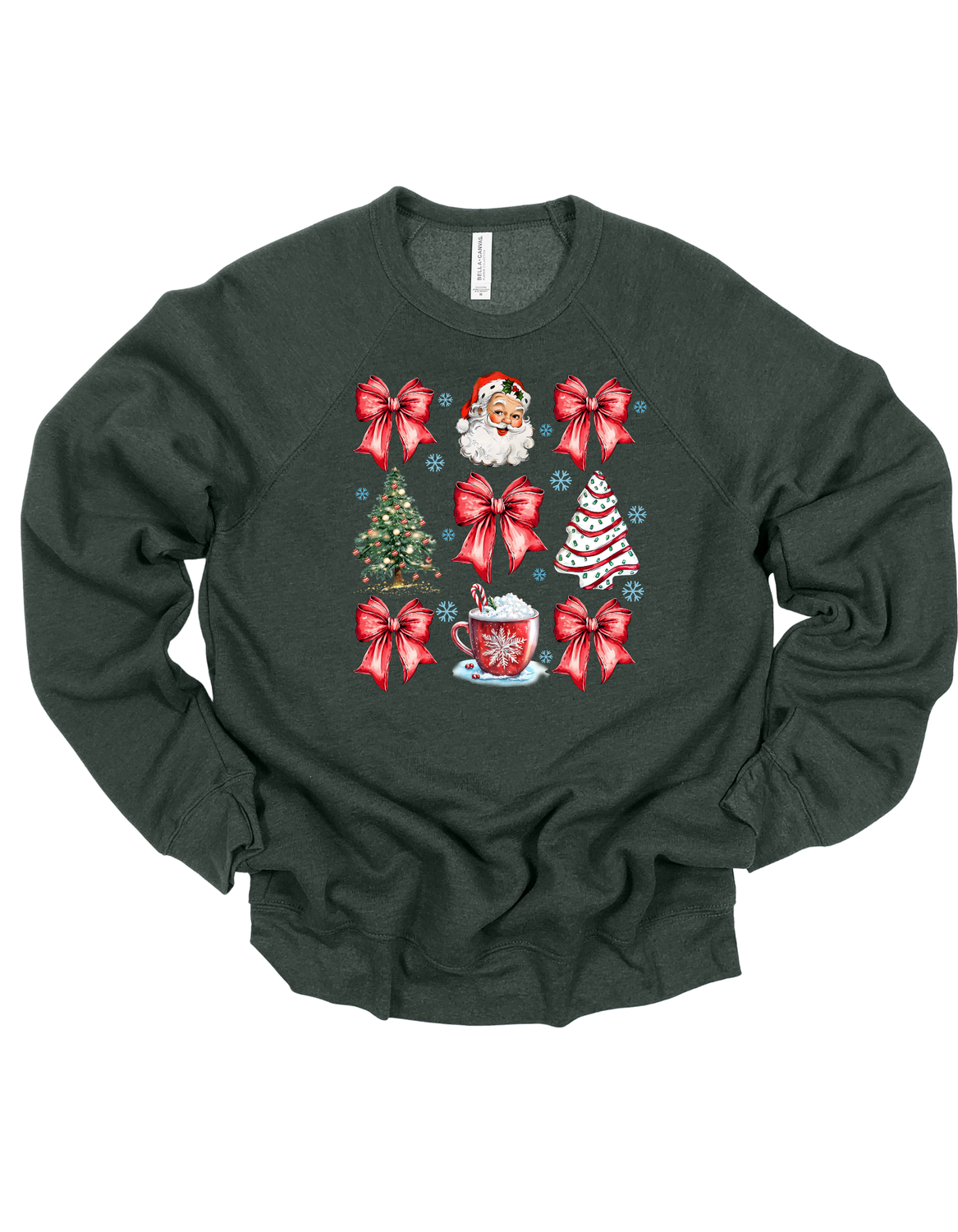 Santa Bows Bella + Canvas Youth Sizes