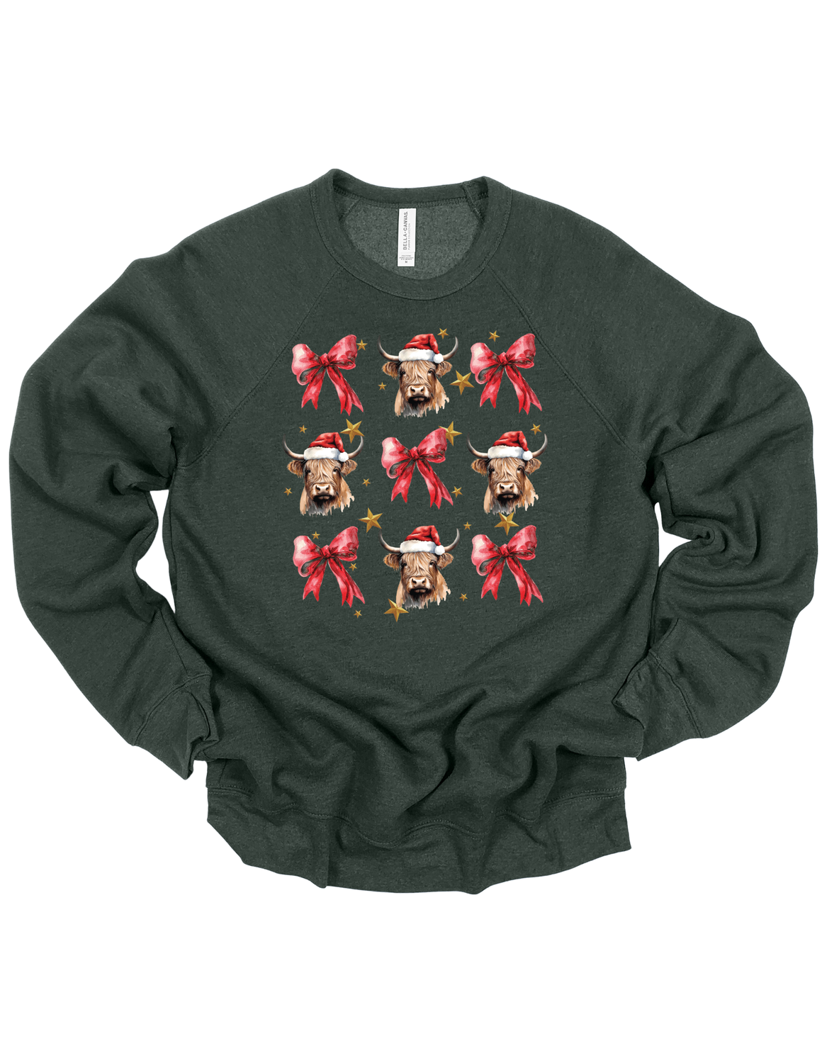 Higland Cows &amp; Bows Bella + Canvas Youth Sizes Only