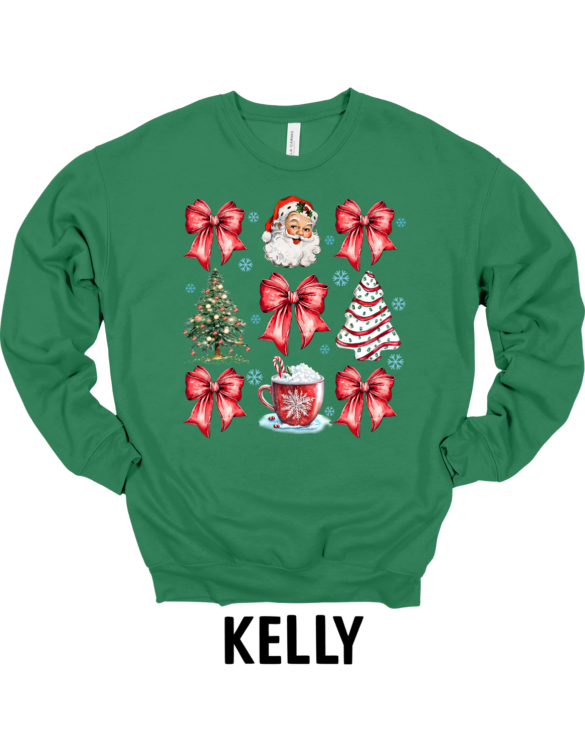 Santa Bows Bella + Canvas Adult Sizes Only