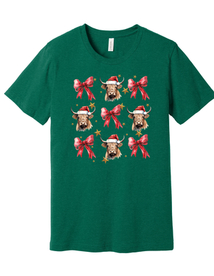 Highland Cows &amp; Bows Youth-Adult Sizes