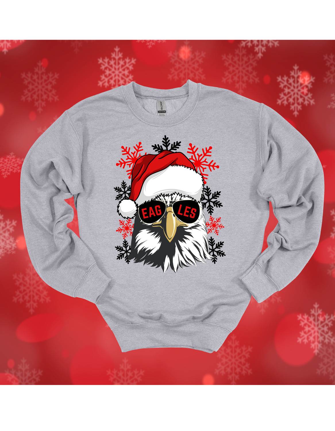 Gildan Sweatshirt Eagles Christmas Youth-Adult Sizes 3 Other Colors Available