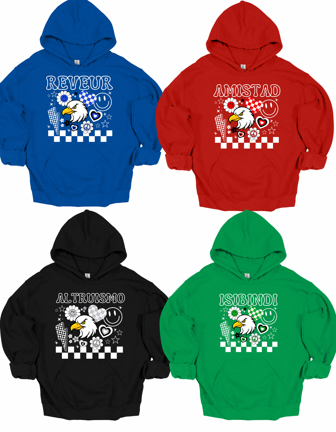 Gildan Hooded Sweatshirt House Hearts Youth-Adult Sizes