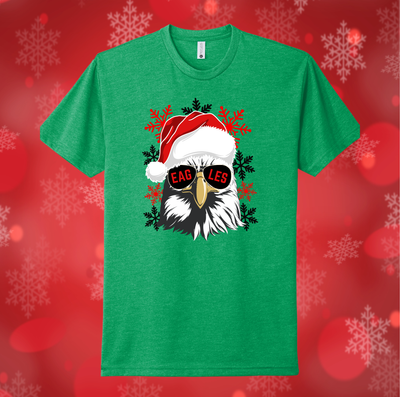 Next Level T-Shirt Eagles Christmas Youth-Adult Sizes 3 Other Colors Available