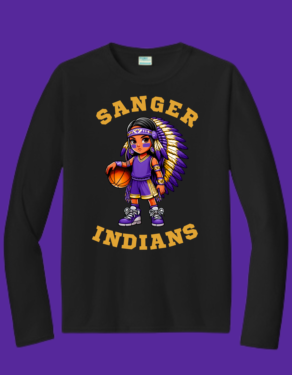 Sanger Girls Basketball Performance Wear Long Sleeve Youth-Adult Sizes