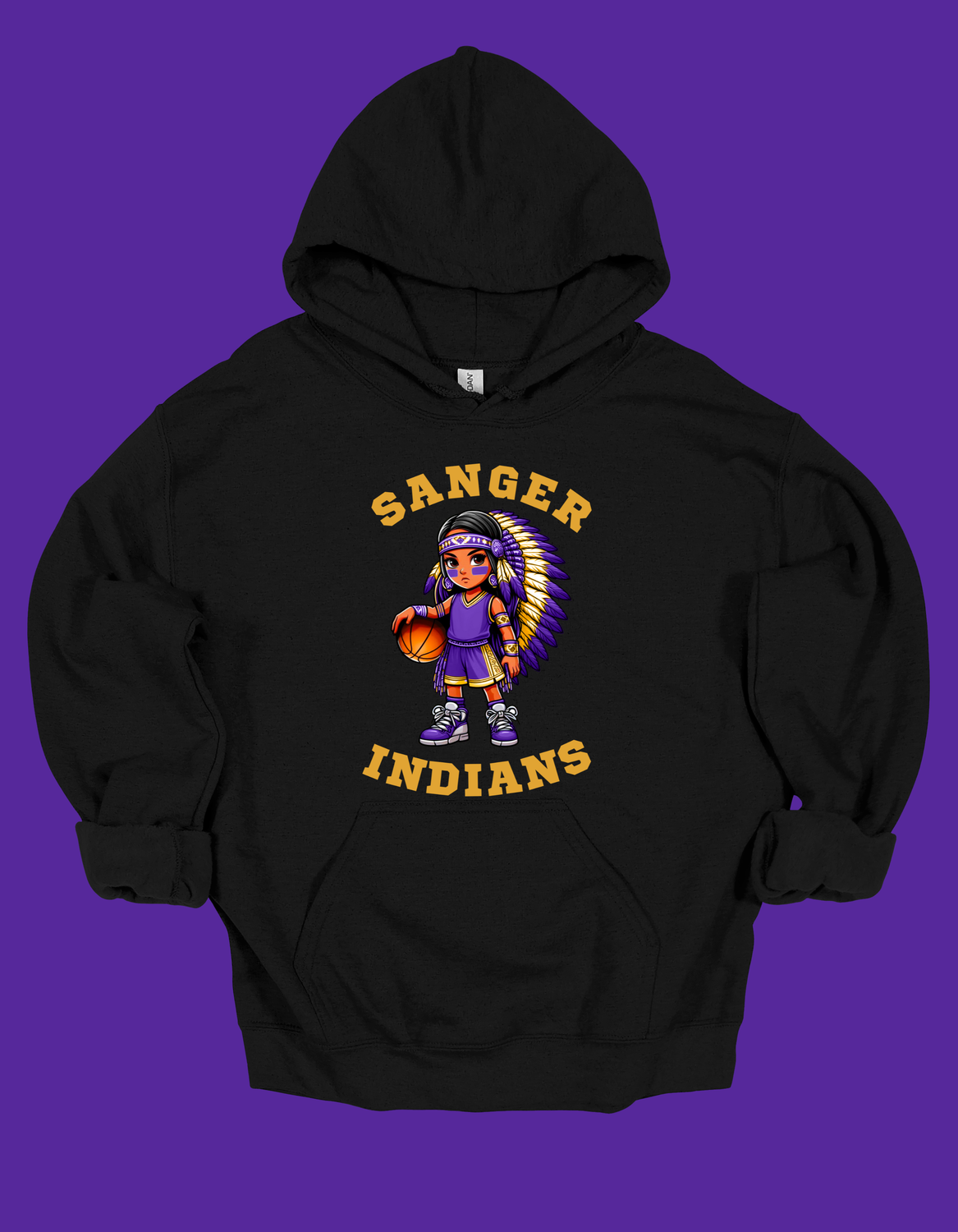 Sanger Girls Basketball Gildan Hooded Sweatshirt Youth-Adult Sizes