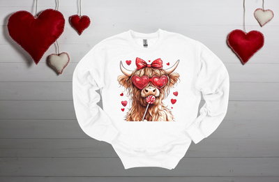 Gildan Sweatshirt &quot;Highland Cow&quot; Youth-Adult Sizes 2 Colors Available