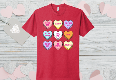 Next Level &quot;Conversation Hearts&quot; Youth-Adult Sizes 2 Colors Available