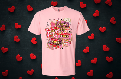Next Level &quot;Valentine Cassette&quot; Adult Sizes Only 2 Colors Available