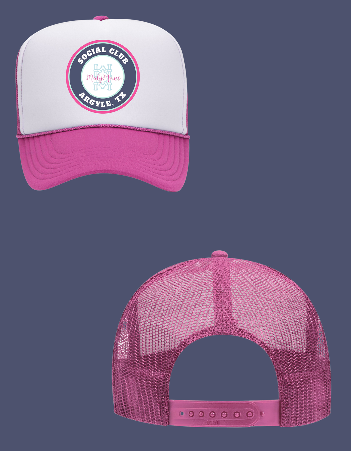 Mahjong Trucker Hat Pink/White