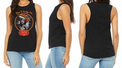 DON&#39;T JUDGE ME SYLB LADIES Jersey Muscle Tank - Black