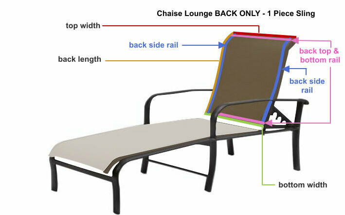 Chaise Lounge BACK ONLY - 1 Piece Sling