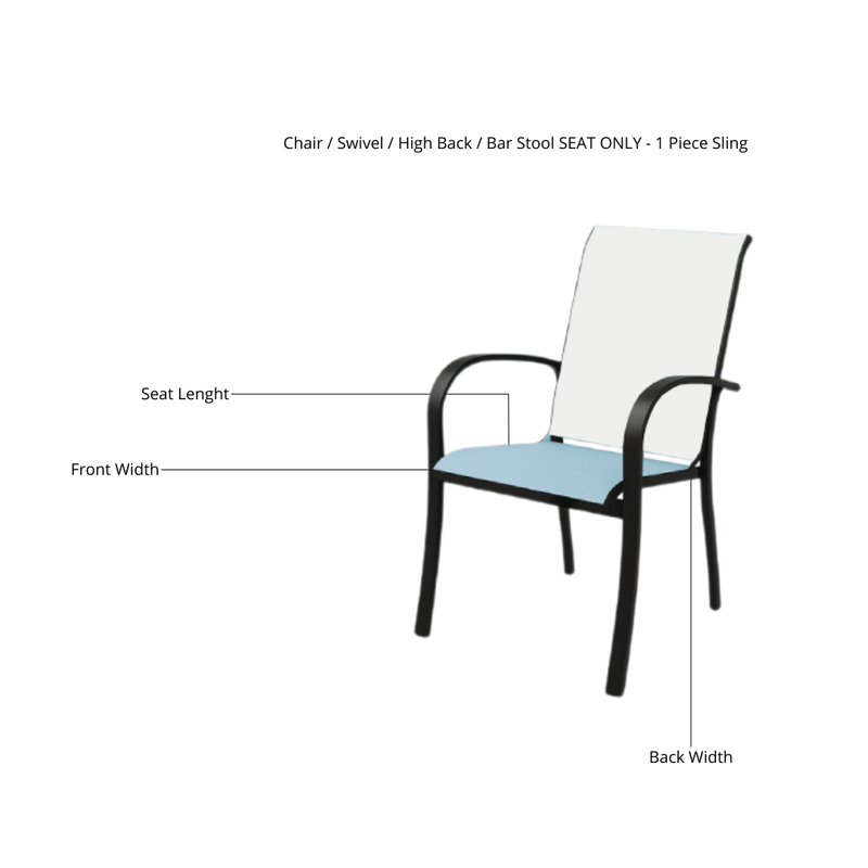 Chair / Swivel / High Back / Bar Stool SEAT ONLY - 1 Piece Sling