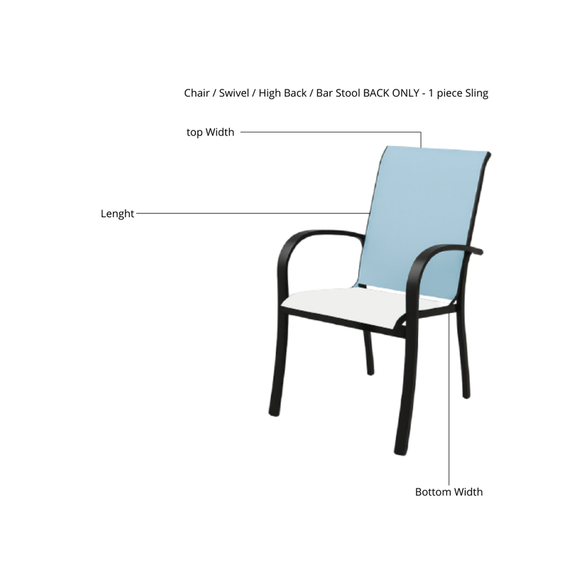 Chair / Swivel / High Back / Bar Stool BACK ONLY - 1 piece Sling