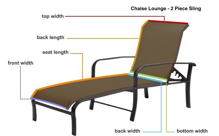 Chaise Lounge - 2 Piece Custom Sling