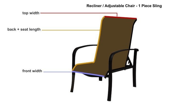Recliner / Adjustable Chair - 1 Piece Custom Sling
