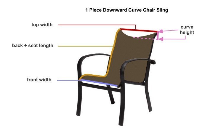 Downward Curve Chair - 1 Piece Custom Sling