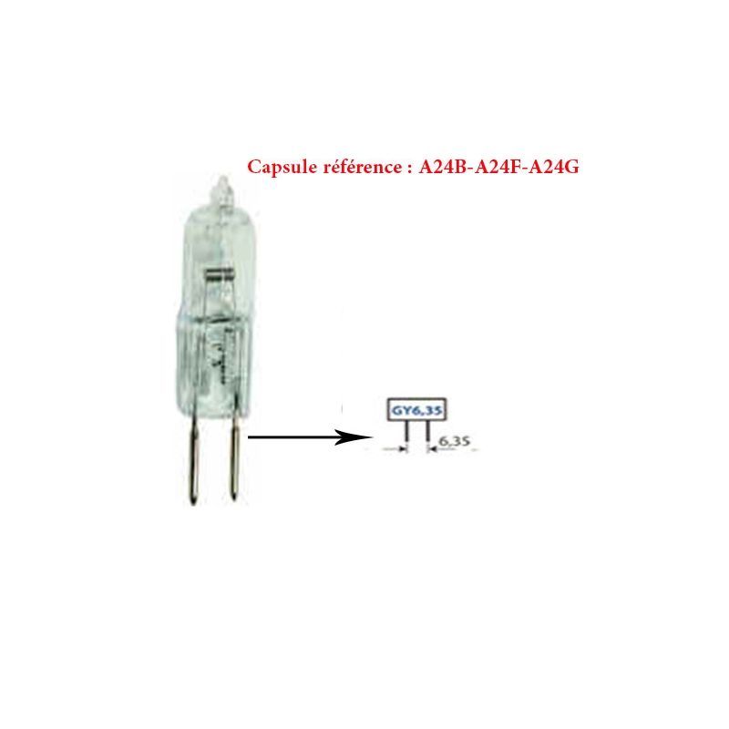 CAPSULE HALOGENE FOUR 24V, 50W CULOT GY6 35