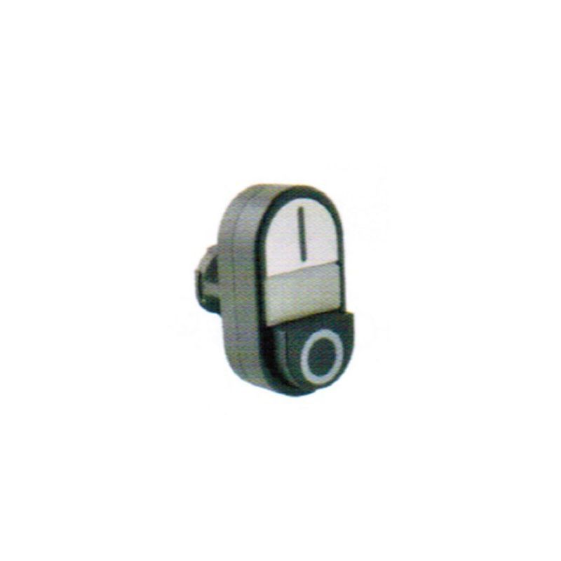 DOUBLE BOUTON POUSSOIR NOIR ET BLANC LUMINEUX