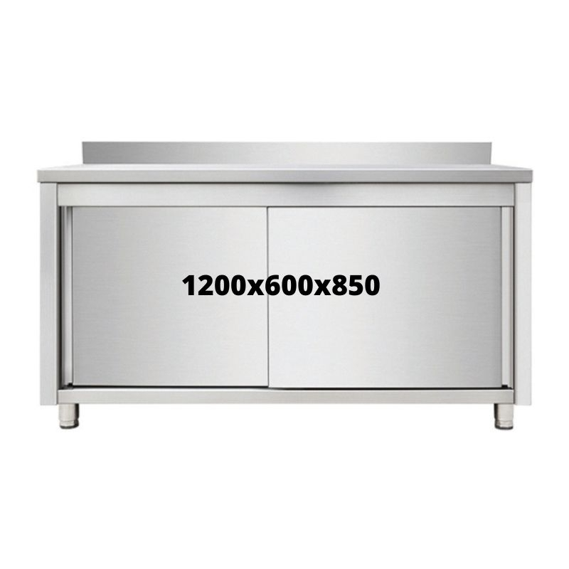 MEUBLE DE RANGEMENT INOX 1200X600X850 AVEC DOSSERET