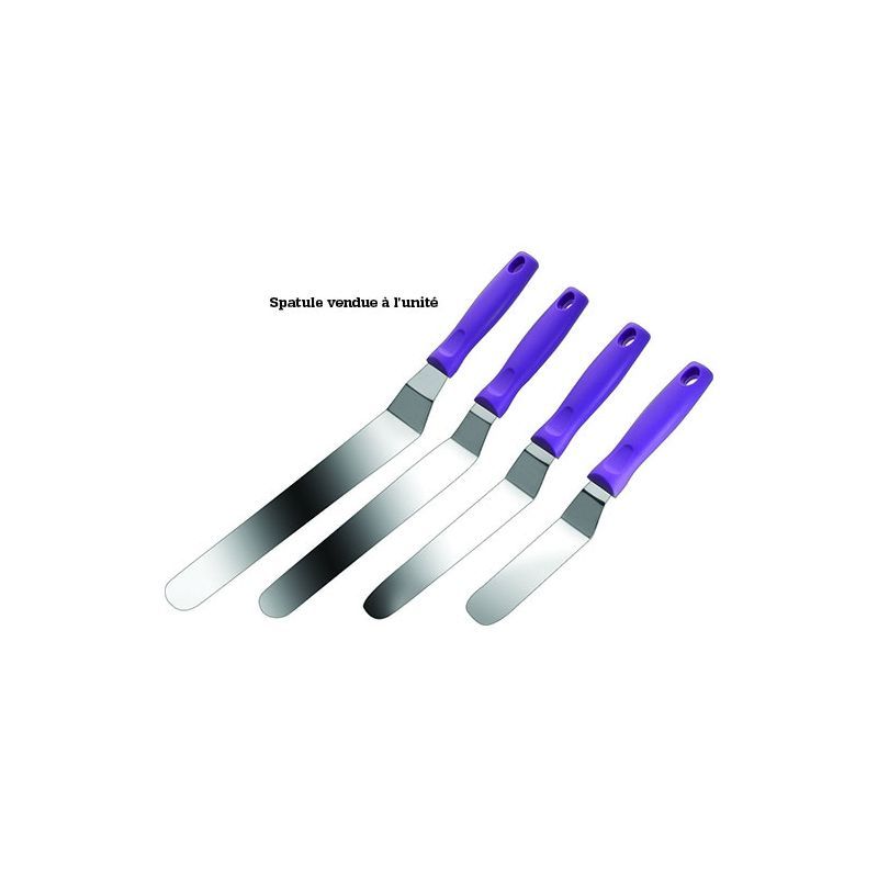SPATULE COUDEE INOX - Manche violet
