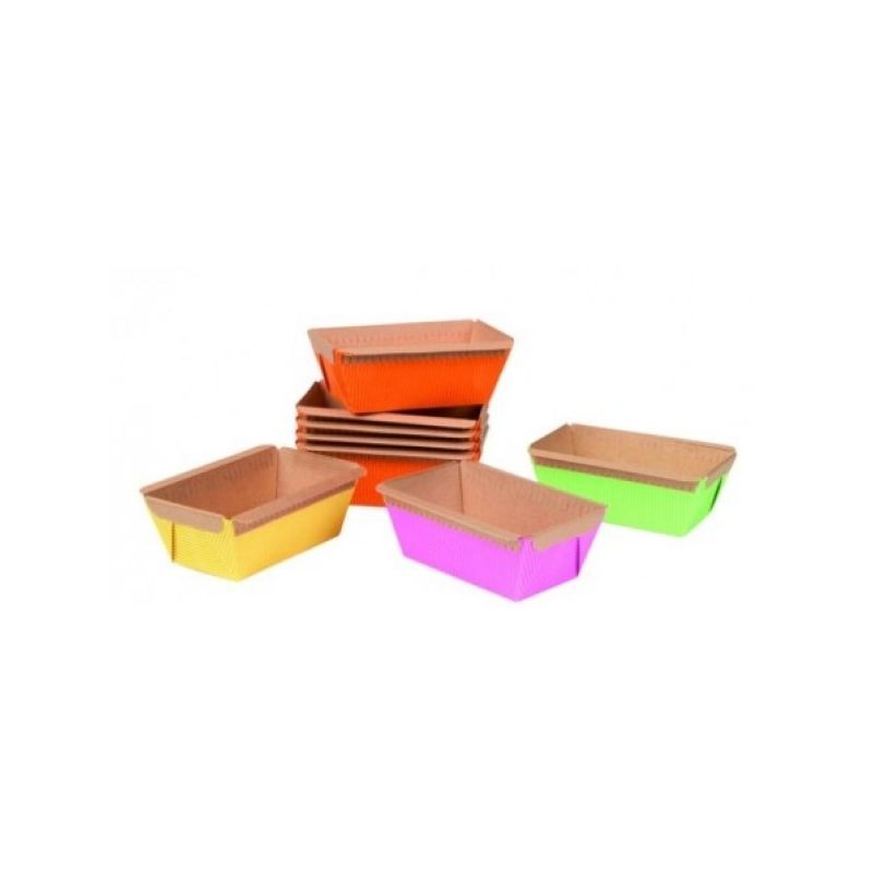 48 MOULES CAKE 4 COLORIS ASSORTIS - FILM INTERIEUR INGRAISSABLE