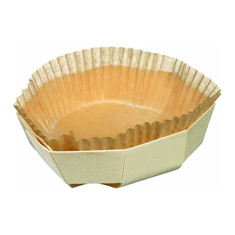 25 BARQUETTES BOIS OCTOGONALES - Ø 110 MM - LIVREES AVEC PAPIER DE CUISSON