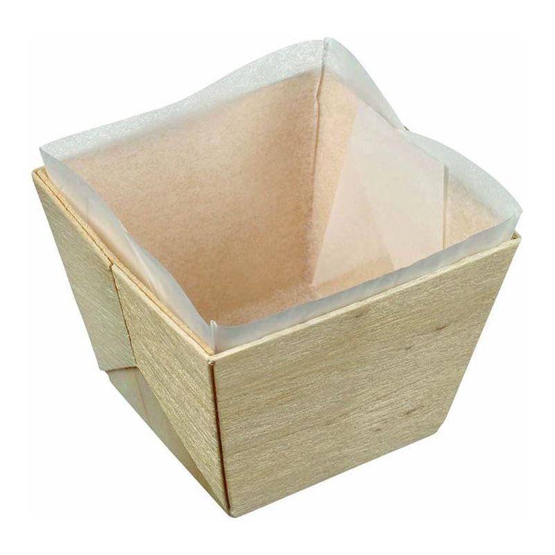25 BARQUETTES BOIS CARREES - LIVREES AVEC PAPIER DE CUISSON