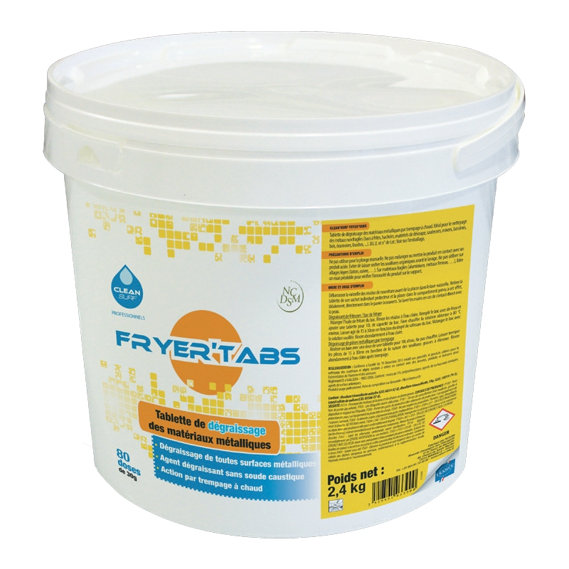 SEAU DE 80 TABLETTES DEGRAISSANTES POUR FRITEUSES/BACS A FRITES