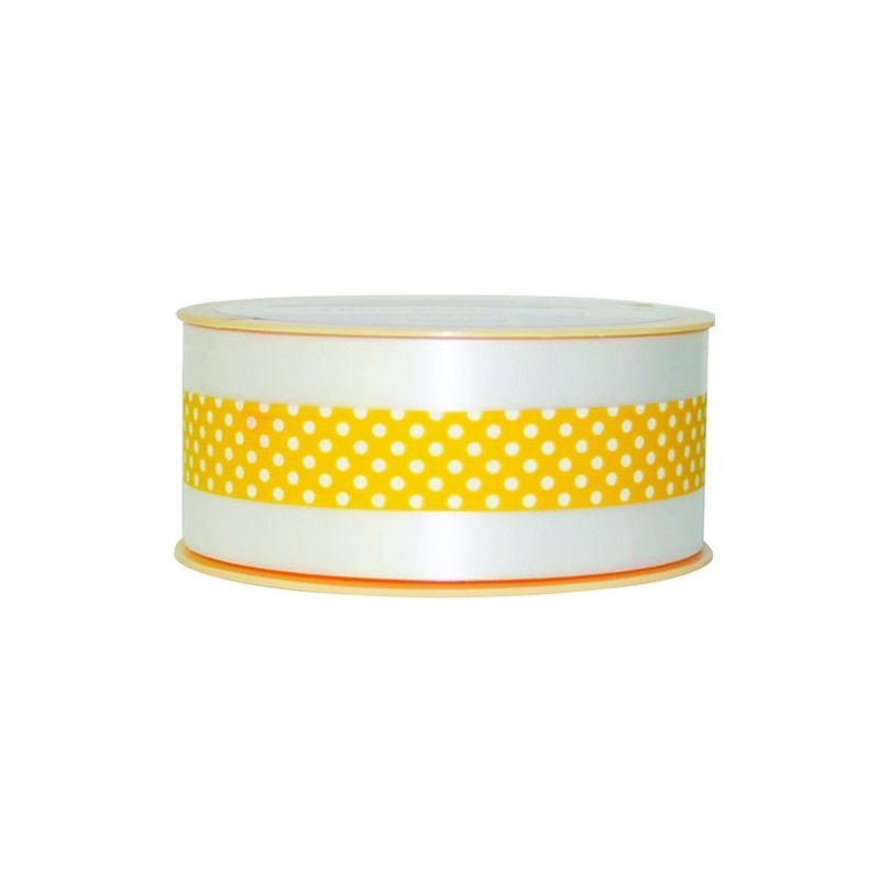 RUBAN CHARLOTTE POIS JAUNE