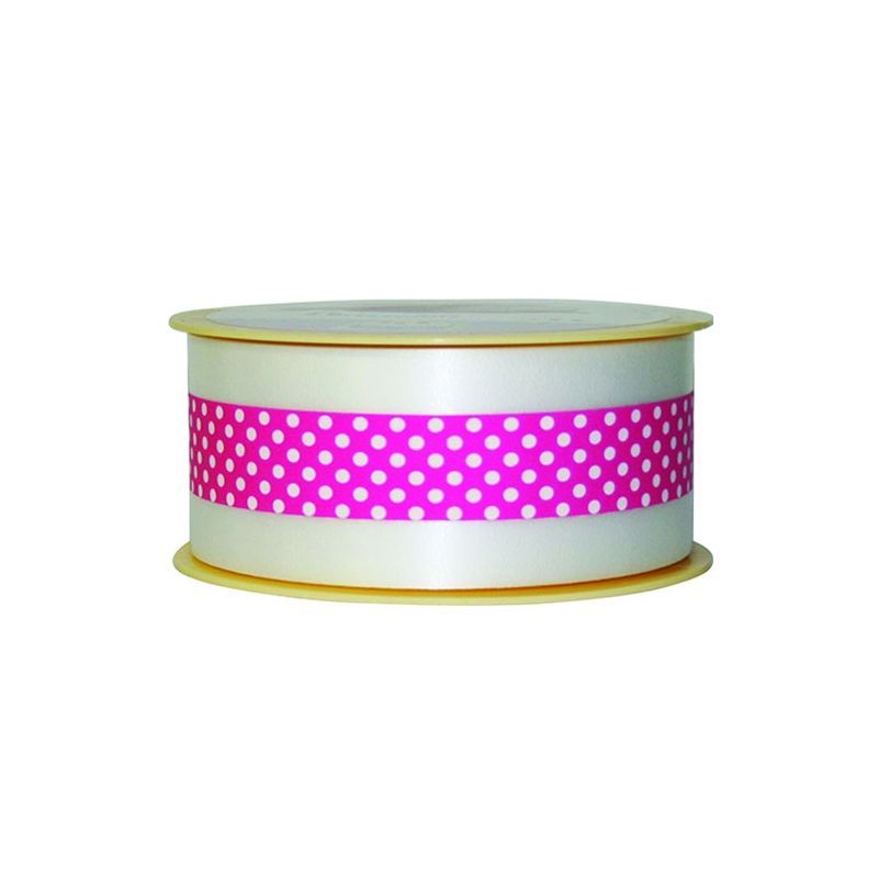 RUBAN CHARLOTTE POIS FUSCHIA