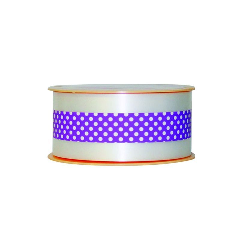 RUBAN CHARLOTTE POIS VIOLET