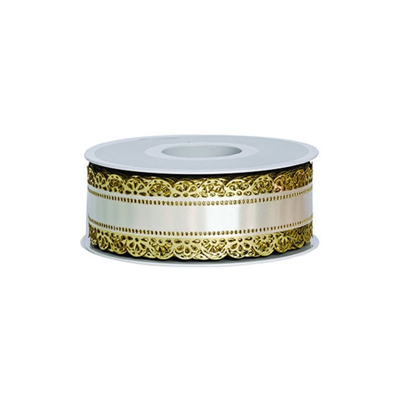 RUBAN BLANC - DENTELLE OR