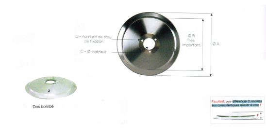 LAME FORME STANDARD DOS BOMBE - Ø EXTERIEUR 300 MM