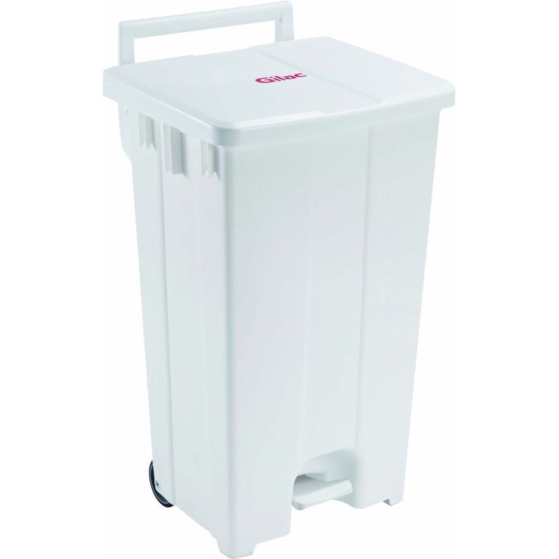 COLLECTEUR A PEDALE PP - 100 LITRES - COUVERCLE BLANC