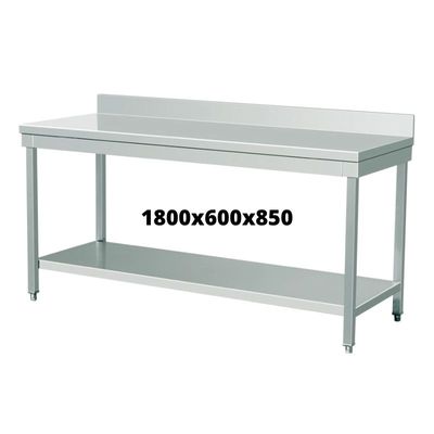 TABLE INOX 1800X600X850 AVEC DOSSERET TABLE INOX 1800X600X850 AVEC DOSSERET