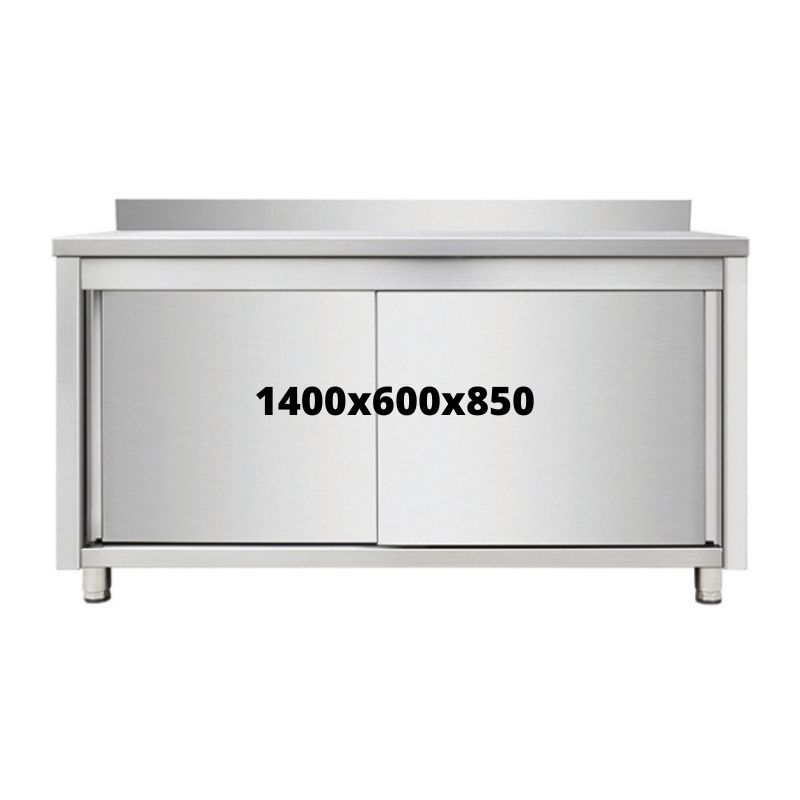 MEUBLE DE RANGEMENT INOX 1400X600X850 AVEC DOSSERET
