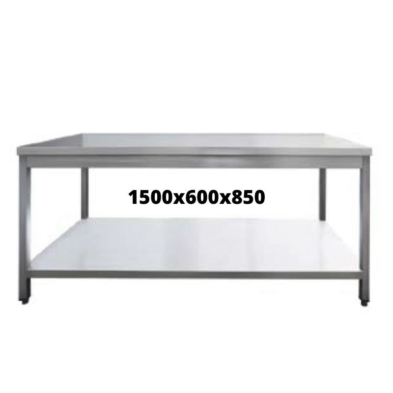 TABLE INOX 1500X600X850 SANS DOSSERET