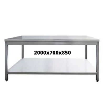 TABLE INOX 2000X700X850 SANS DOSSERET