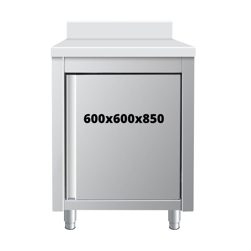 MEUBLE DE RANGEMENT INOX 600X600X850 AVEC DOSSERET