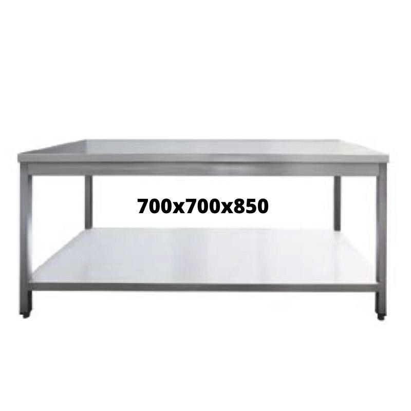 TABLE INOX 700X700X850 SANS DOSSERET