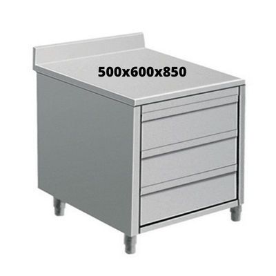 MEUBLE DE RANGEMENT INOX 500x600x850 A 3 TIROIRS MEUBLE DE RANGEMENT INOX 500x600x850 A 3 TIROIRS