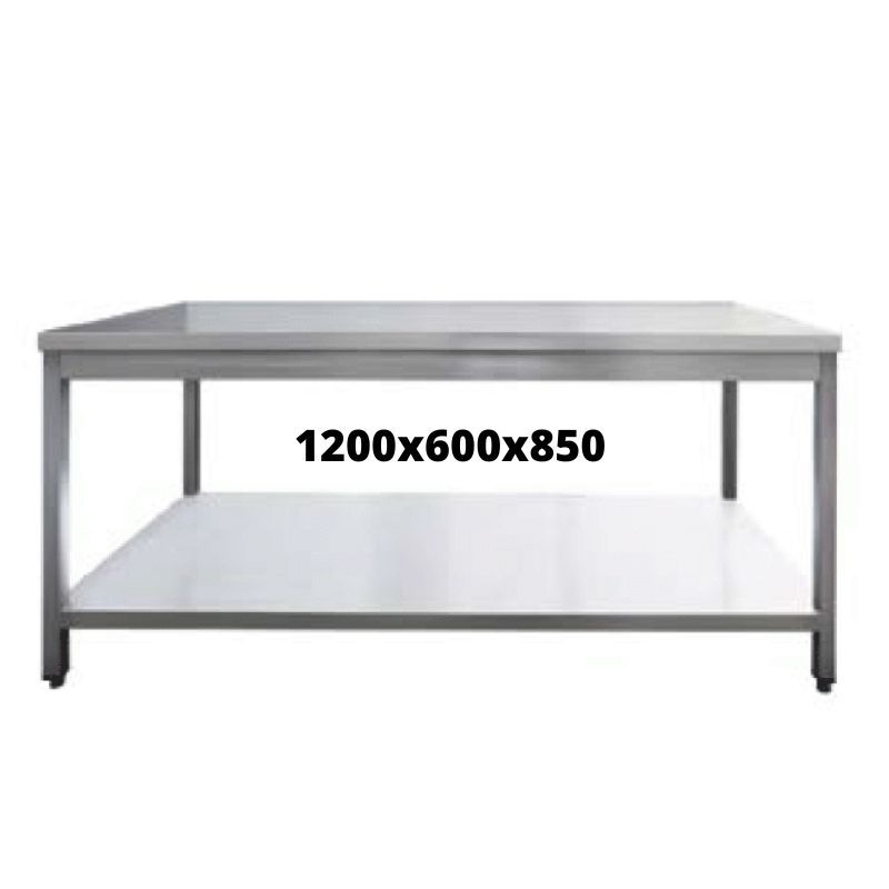 TABLE INOX 1200X600X850 SANS DOSSERET