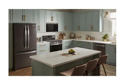 Whirlpool black 36-inch Wide French Door Refrigerator with Water Dispenser