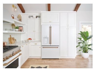Café™ ENERGY STAR® 22.1 Cu. Ft. Smart Counter-Depth French-Door Refrigerator with Hot Water Dispenser Model #: CYE22TP4MW2