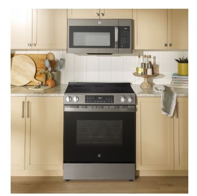 GE® 30" Slide-In Electric Range with Crisp Mode ​Model #:GRS500PVSS