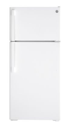GE® ENERGY STAR® 16.6 Cu. Ft. WHITE Top-Freezer Refrigerator Model #: GTE17DTNRWW