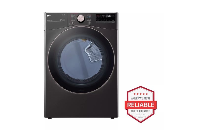 LG 7.4 cu. ft. Ultra Large Capacity Smart wi-fi Enabled Front Load Electric Dryer with TurboSteam and Built-In Intelligence