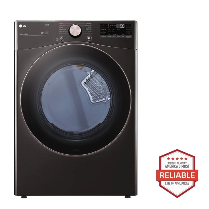 LG 7.4 cu. ft. Ultra Large Capacity Smart wi-fi Enabled Front Load Gas Dryer with TurboSteam and Built-In Intelligence
