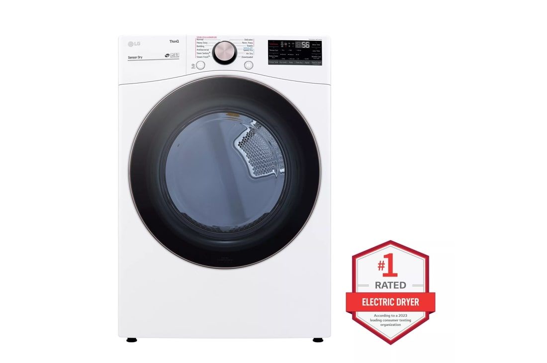 LG 7.4 cu. ft. Ultra Large Capacity Smart wi-fi Enabled Front Load Electric Dryer with TurboSteam and Built-In Intelligence